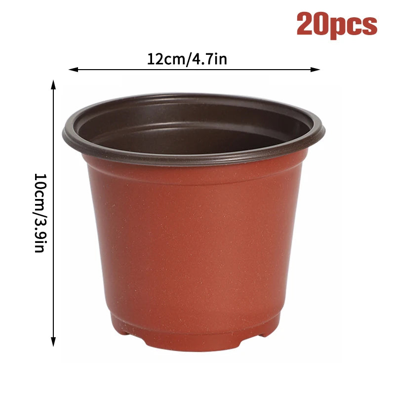 Plastic Flowerpots Simple Nursery Seedling Pot Flowers 50/20pcs