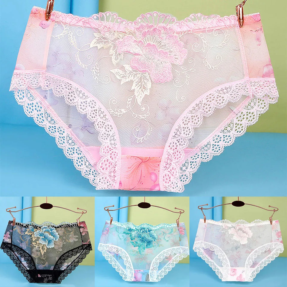 Antibacterial cotton panty with lace embroidery