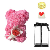 Forever rose teddy bear with lights