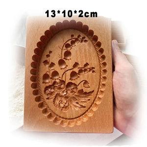 🍪Carved Wooden Pryanik Gingerbread Cookie Mold