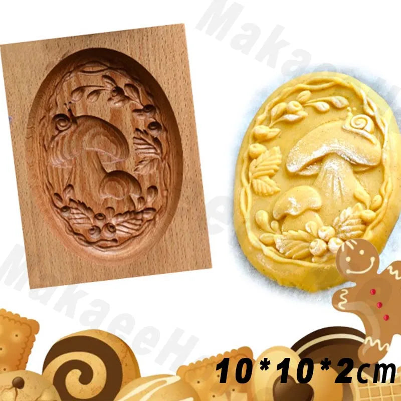 🍪Carved Wooden Pryanik Gingerbread Cookie Mold