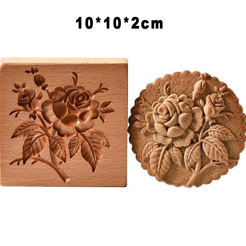 🍪Carved Wooden Pryanik Gingerbread Cookie Mold