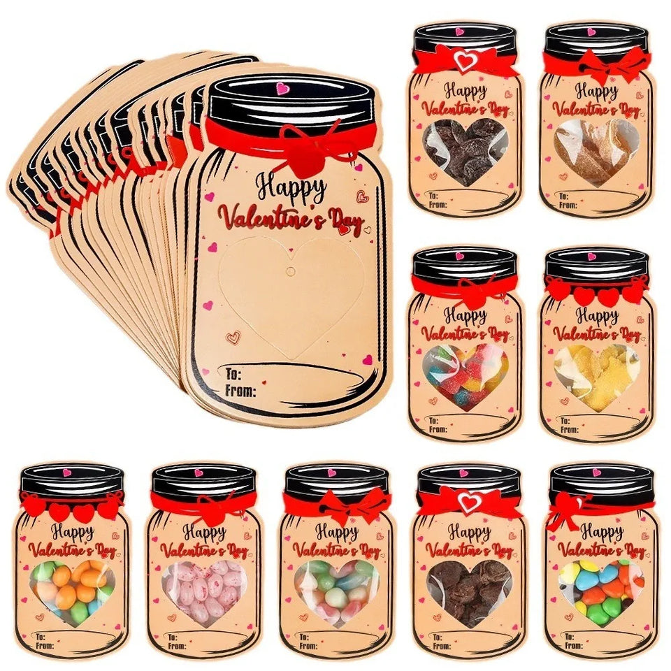 Mason Jar Happy Valentines Day Cards (50PCS) - Simplr Deals enjoy 50% Off Today!