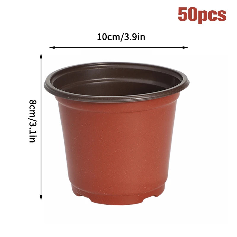 Plastic Flowerpots Simple Nursery Seedling Pot Flowers 50/20pcs