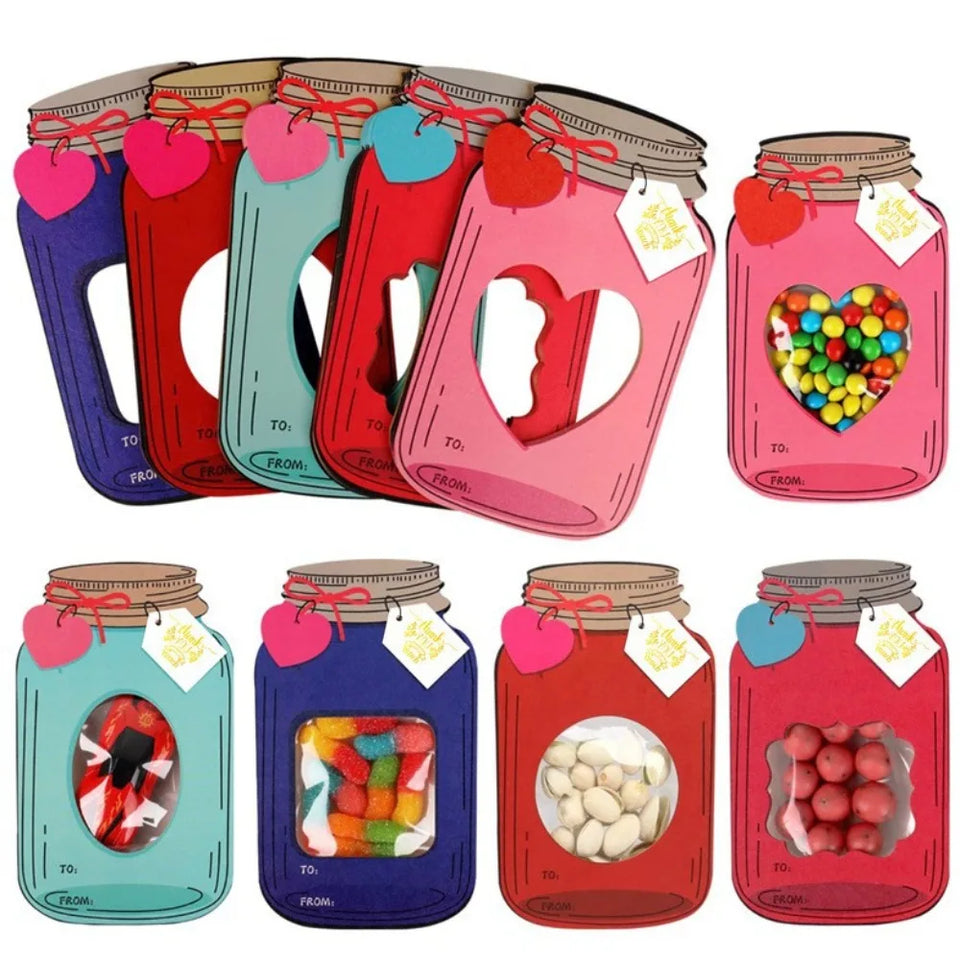 Mason Jar Happy Valentines Day Cards (50PCS) - Simplr Deals enjoy 50% Off Today!