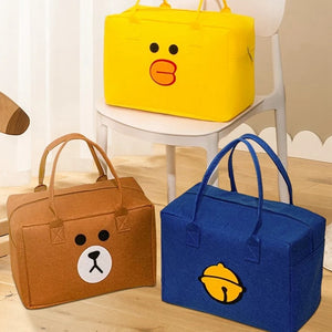 Cartoon Felt Luggage Bag