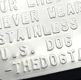 Personalized Military Dog Tag Set (set includes 2 tags, 2 chains, 2 silencers & a bonus P-38)