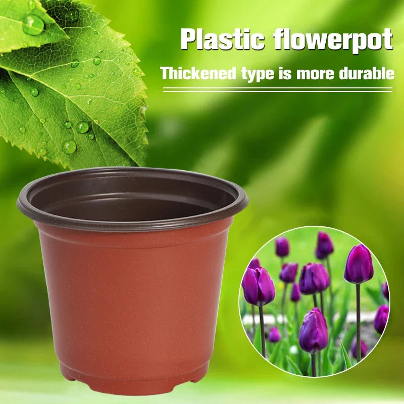 Plastic Flowerpots Simple Nursery Seedling Pot Flowers 50/20pcs