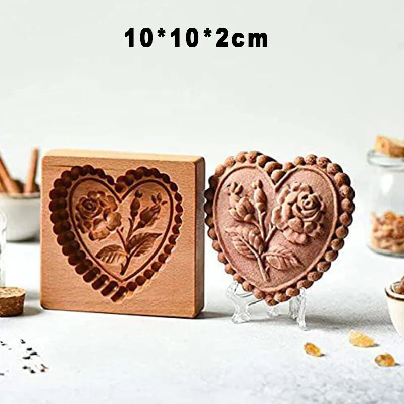 🍪Carved Wooden Pryanik Gingerbread Cookie Mold