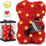 Forever rose teddy bear with lights