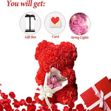 Forever rose teddy bear with lights