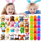 12/24/36 Pcs Prefilled Easter Eggs, Filled with Plush Animal Toys